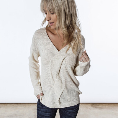 

〖Follure〗Womens Knitted V-Neck Long Sleeve Lightweight Sweater Pullover Jumper Tops