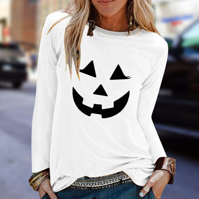 

Tailored Womens Casual Print Shirts O-Neck Long Sleeve Top Loose T-Shirt Blouse