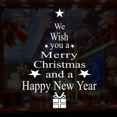 

Toponeto New Year Merry Christmas Snowflake Wall Sticker Home Shop Windows Decals Decor