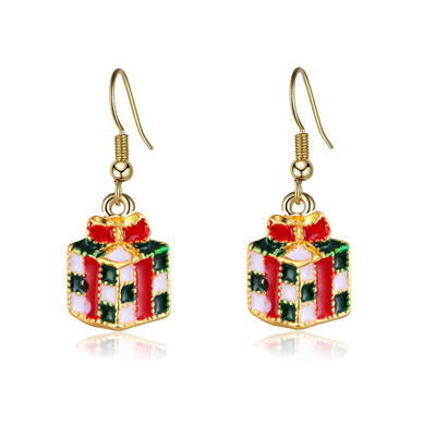 

1Pair Women Fashion Christmas Pendant Earrings Plating Gold Dangle Jewelry Earrings Xmas Gifts Earrings