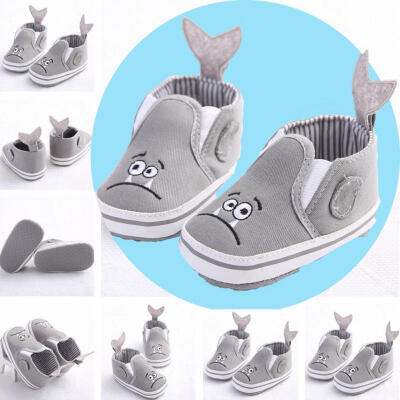 

Toddler Baby Soft Sole Crib Shoes Sneaker Newborn to 18 Months Print Gray shark