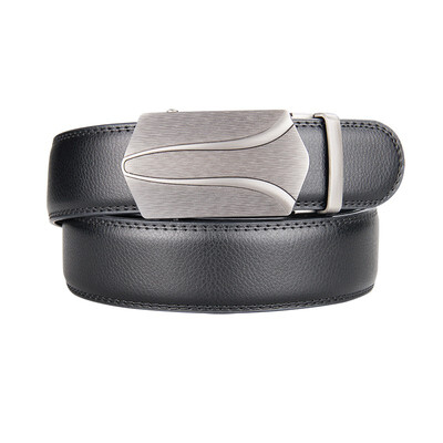 

BPSTAR Mens Automatic Buckle Genuine Leather Mens Ratchet Holeless Belt Business High Quality Mens Real Belt for Pants