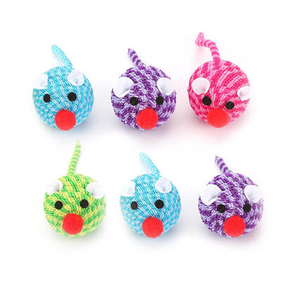 

6pcsset Cute Pet Cotton Rope Round Mouse Cat Simulation Mice Playing Toys