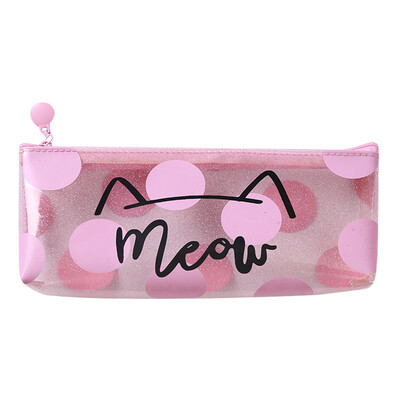 

Siaonvr Pink Transparent Pencil Case Cosmetic Bag Makeup Pouch Pencils Box