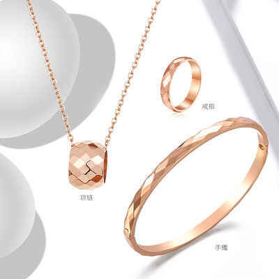 

Necklace set three-piece bracelet necklace set combination student temperament simple rose gold wild personality