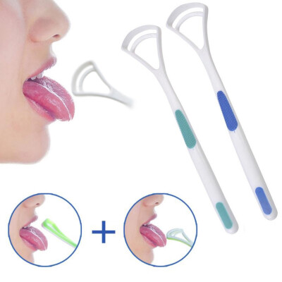 

〖Follure〗Scraper Handle Tongue Cleaners Bad Good Breath Brush Scraping 2pcs