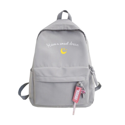 

INSF Nylon Bookbag Female Korean Version High School Tea Green Student Chao Brand Backpack Shoulder Bag Middle School Student