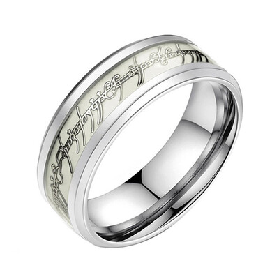 

Stainless Steel Luminous Fluorescent Glow In The Dark The Lord Ring