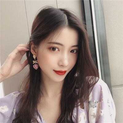

2019 latest design brand color flower earrings generous minimalist temperament fashion summer gift Korean earrings for women