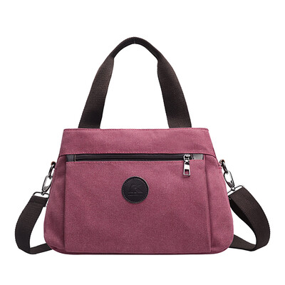 

Canvas Ladies Bag Handbag ladies Korean simple multi-layer small cloth bag recreational light one-shoulder oblique Bag