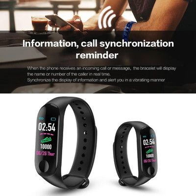 

M3 Blood Pressure Oxygen Heart Rate Monitor IP68 Waterproof Smart Bracelet