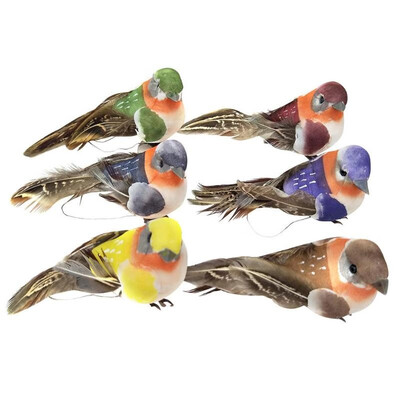 

12pcs Artificial Foam Feather Birds DIY Crafts Ornament Home Garden Decor
