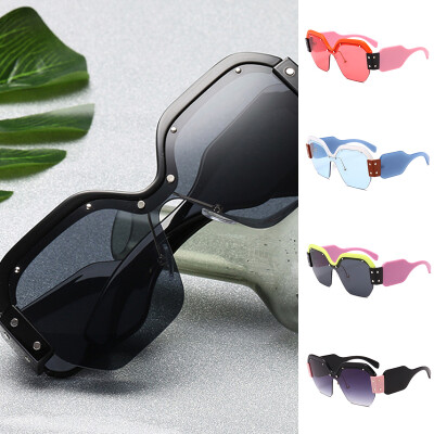 

Oversized Vintage Women Sunglasses Retro Square Oversize Sunglasses Big Half Frame Glasses UV400