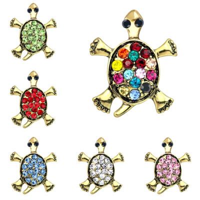 

6PCS Women Diamond Tortoise Collar Brooch Animal Brooch Pins Jewelry Set