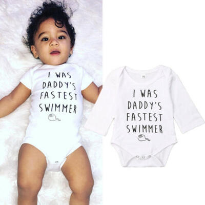 

Cute Newborn Baby Boy Girl Cotton Romper Shirt Letter Print Funny Clothes Autumn