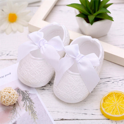

Baby Girl Breathable Anti-Slip Shoes With Bowknot Casual Sneakers Toddler Soft Soled First Walkers