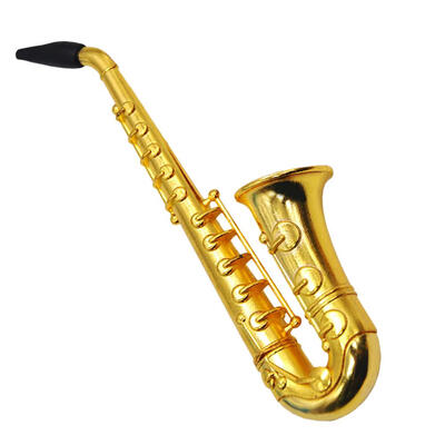 

1pc Saxophone Shape Portable Metal Tobacco Pipes Water Smoking Pipes Gifts