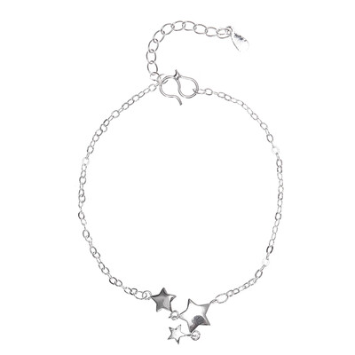 

925 Sterling Silver Star Charms Bracelet Jewelry for Women Wedding Charm Chains Bangle Jewelry