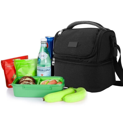 

Dual Compartment Insulated Lunch Bag Cooler Lunch Box Tote School Picnic