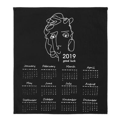 

2019 Beauty Printed Yearly Advent Cloth Calendar Wall Door Hanging Ornament