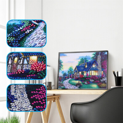 

Gobestart Special Shaped Diamond Painting DIY 5D Partial Drill Cross Stitch Kits Crystal R