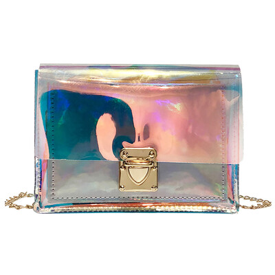 

Women Shoulder Bag Fashion Laser Transparent Crossbody Bags Messenger Shoulder Beach Bag 2019 New Design Shoulder Bags RN