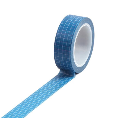 

15mm×10m Grid Printed Pattern Pure Color Washi Tape Sticky Adhesive Paper Decorative Masking Paper Tape for Scrapbooking DIY Decor
