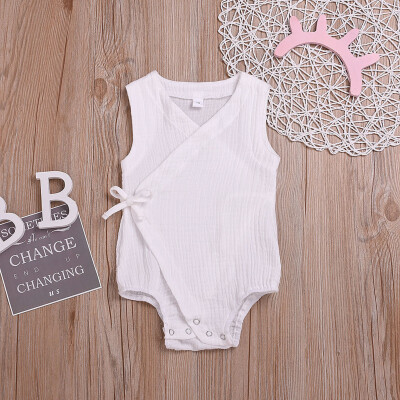 

Summer Infant Baby Boys&Girls Sleeveless Solid Print Romper Bodysuit