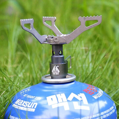 

25g Super Lightweight Mini Pocket One-Piece Titanium Alloy Outdoor Cooking Burner Folding Camping Gas Stove BRS-3000T 2700W