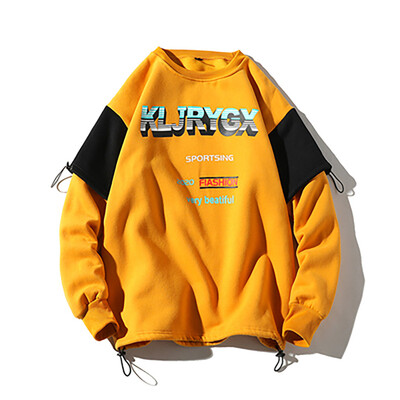 

Toponeto Mens New Style Casual Fashion Patchwork O-Neck Long Sleeves Sweatershirt Blouse
