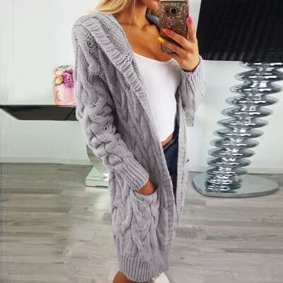 

Roseonmyhand Women Long Sleeve Oversized Loose Knitted Sweater Cardigan Outwear Coat