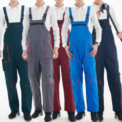 

Overalls Mens Work Trousers- New Bib&Brace Knee Pad Dungarees Multi Pockets