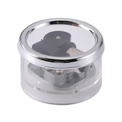 

Round Shaped Transparent Wind-up Clockwork Music Box DIY Birthday Gift Toy