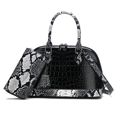 

Portable ladies crocodile pattern shoulder diagonal cross-shell mother bag