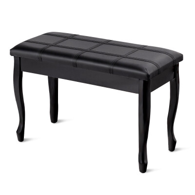 

Solid Wood PU Leather Piano Bench with Storage-Black