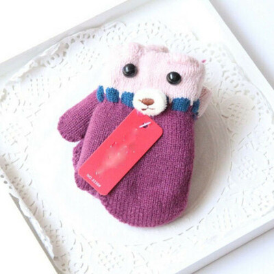 

Winter Warm Toddlers Baby Boy Girls Kids Thick Fur Gloves Neck String Mittens