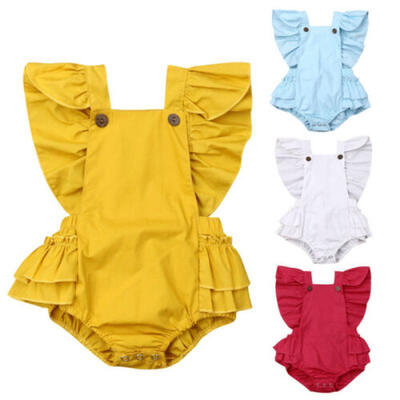 

Summer Newborn Toddler Baby Girl Clothes Ruffle Romper Jumpsuit Outfits Sunsuit