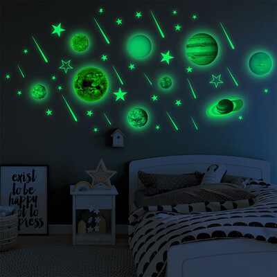 

〖Follure〗Luminous Planets PVC Wall Stickers Glow In Dark Ten Planets Bedroom Wall Decal
