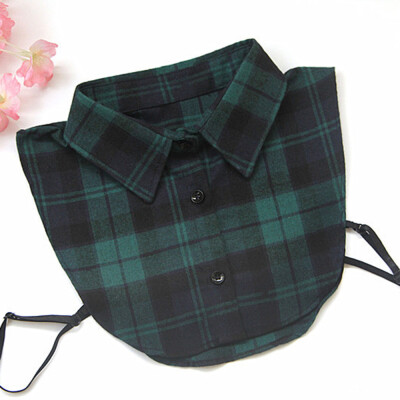 

Nomeni Women Plaid New Blouse False Collar Clothes Shirt Detachable Collars