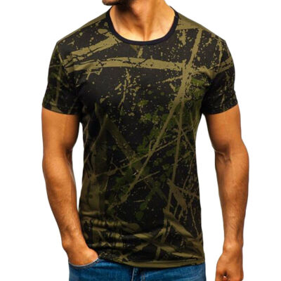 

Summer Mens T Shirt Slim Fit Casual T-shirt Tops Clothes Bodybuilding Muscle Tee