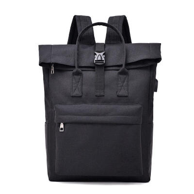 

Simple Women Oxford Laptop Backpack Student Solid School Bag Light Men Casual Travel Shoulder Bag USB Charging Backpack