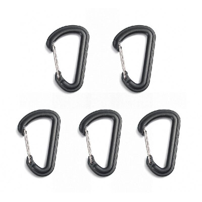 

5PCS D Shape Plastic Carabiner D-Ring Key Chain Spring Hook Molle Clasp Buckle Climbing Outdoor Tool