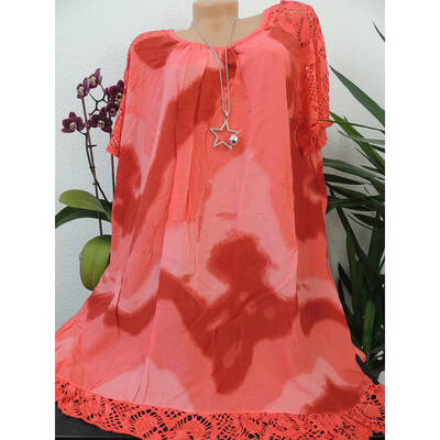

Roseonmyhand Plus Size Women O-Neck Print Patchwork Hollow Out Short Sleeve Blouse Shirt Tops