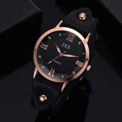 

〖Follure〗Casual Fashion Roman Numerals Simple Leather Padded Strap Womens Quartz Watch