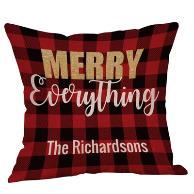 

Tailored Merry Christmas Xmas Gift Plaid Throw Pillow Case Cover Cushion 18 x 18 Inch