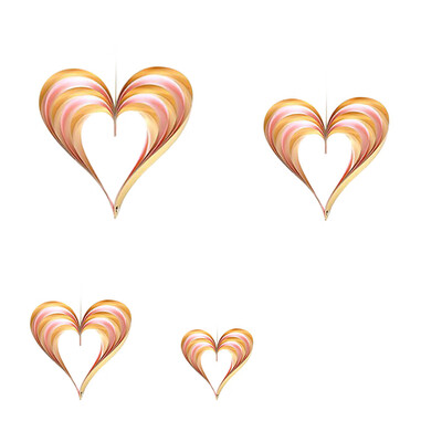 

〖Follure〗Cardboard fold Heart Shaped Hanging Ornaments Birthday Wedding Door Decor
