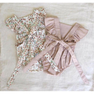 

UK Newborn Baby Girls Summer Backless Romper Jumpsuit Bodysuit Outfit One-Piece