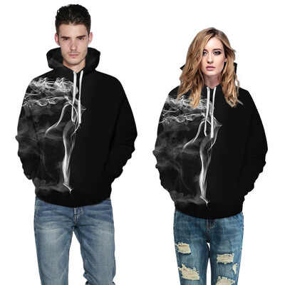 

Toponeto Men Women Mode 3D Print Long Sleeve Couples Hoodies Top Blouse Shirts
