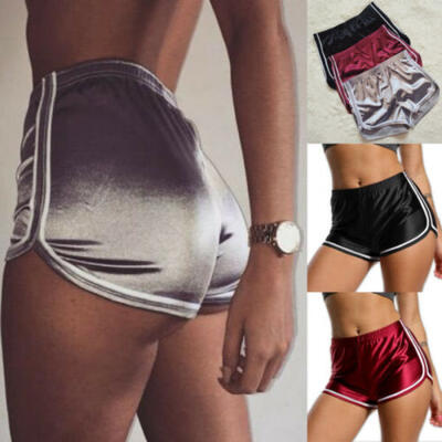 

Women Satin Sport Casual Beach Running Slim Yoga Ladies Shorts Hot Pants Workout