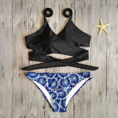 

Saidsome Women Printing Bandage Bikini Set Brazilian Swimwear Beachwear Swimsuit